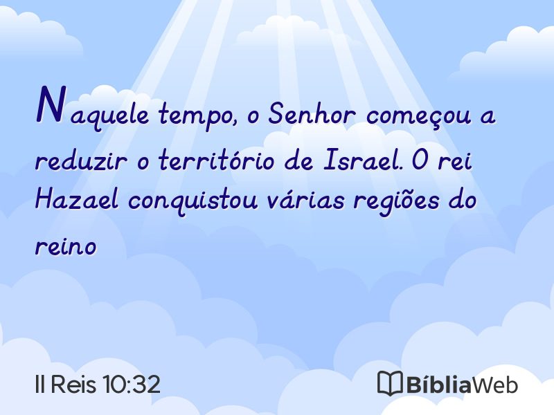 II Reis 10:32 em imagem para compartilhar