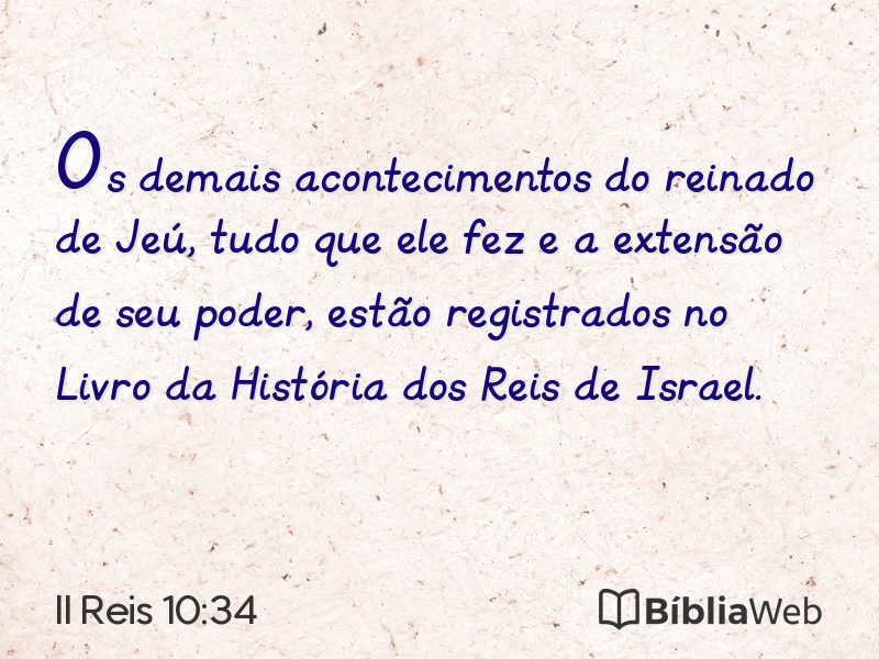II Reis 10:34 em imagem para compartilhar