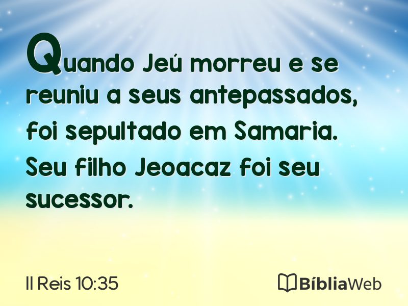 II Reis 10:35 em imagem para compartilhar
