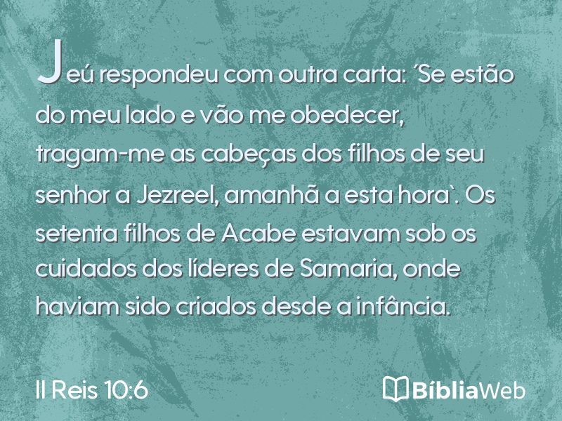 II Reis 10:6 em imagem para compartilhar