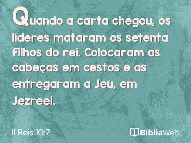 II Reis 10:7 em imagem para compartilhar