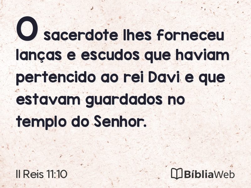 II Reis 11:10 em imagem para compartilhar