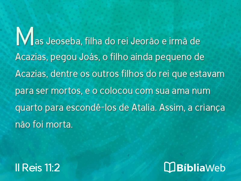 II Reis 11:2 em imagem para compartilhar
