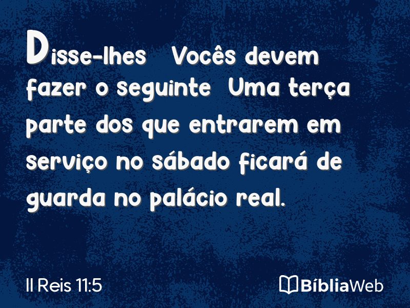 II Reis 11:5 em imagem para compartilhar