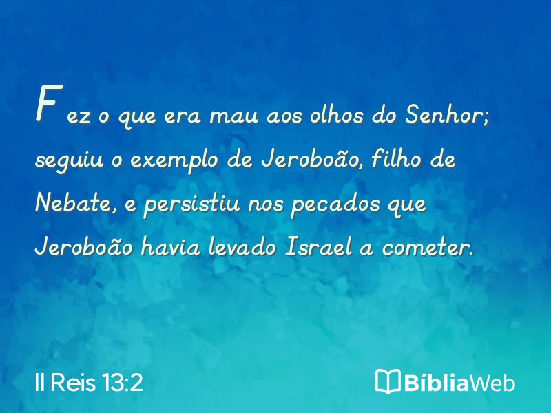 II Reis 13:2 em imagem para compartilhar