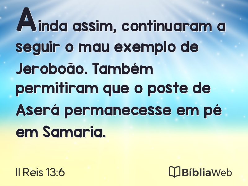 II Reis 13:6 em imagem para compartilhar