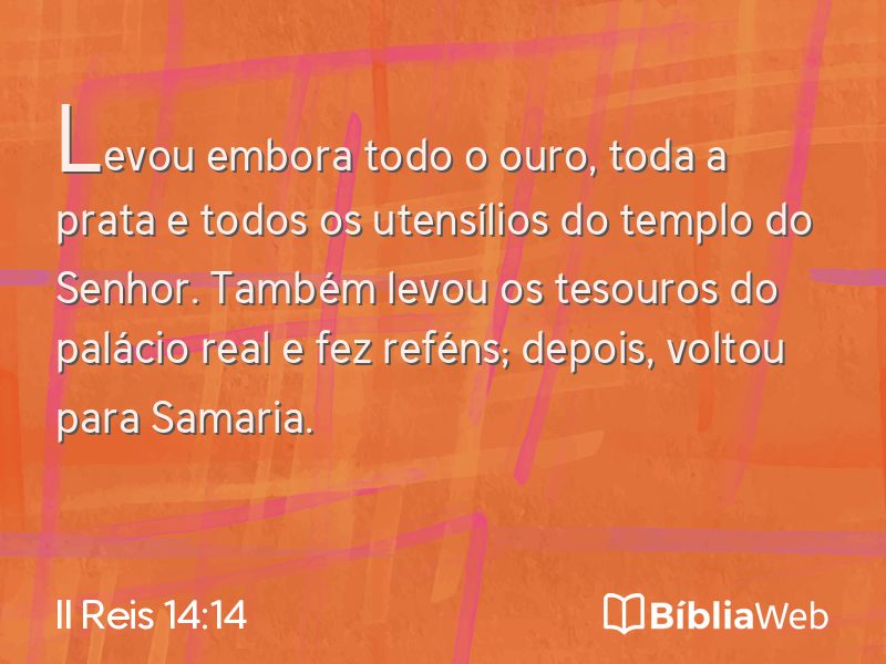 II Reis 14:14 em imagem para compartilhar