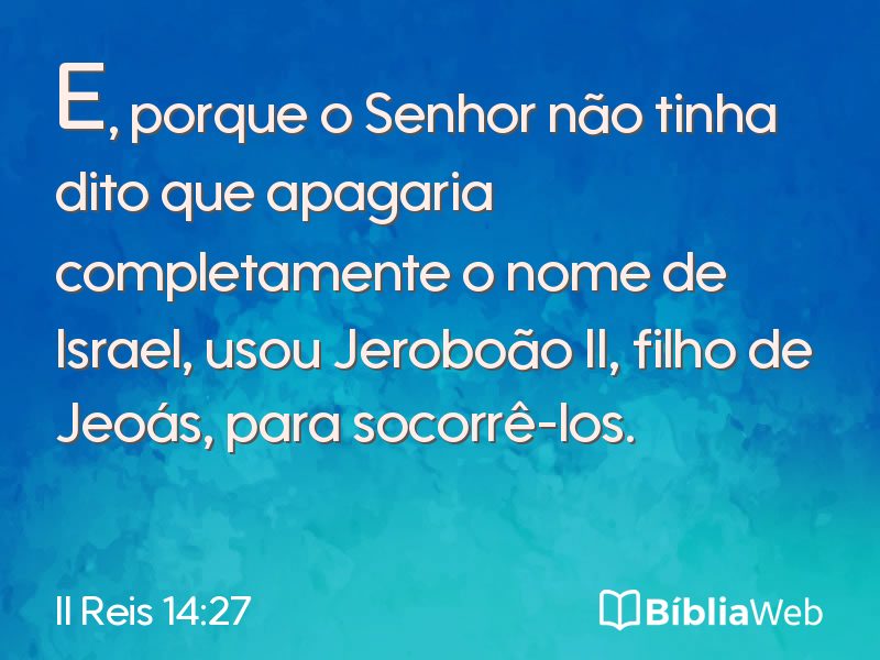 II Reis 14:27 em imagem para compartilhar