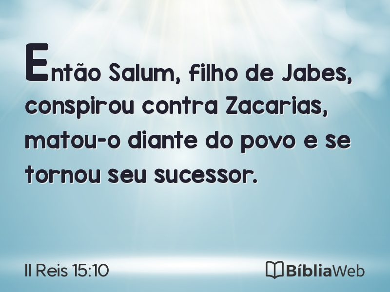 II Reis 15:10 em imagem para compartilhar