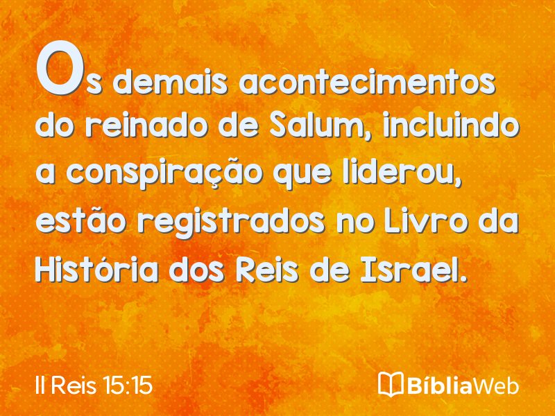 II Reis 15:15 em imagem para compartilhar