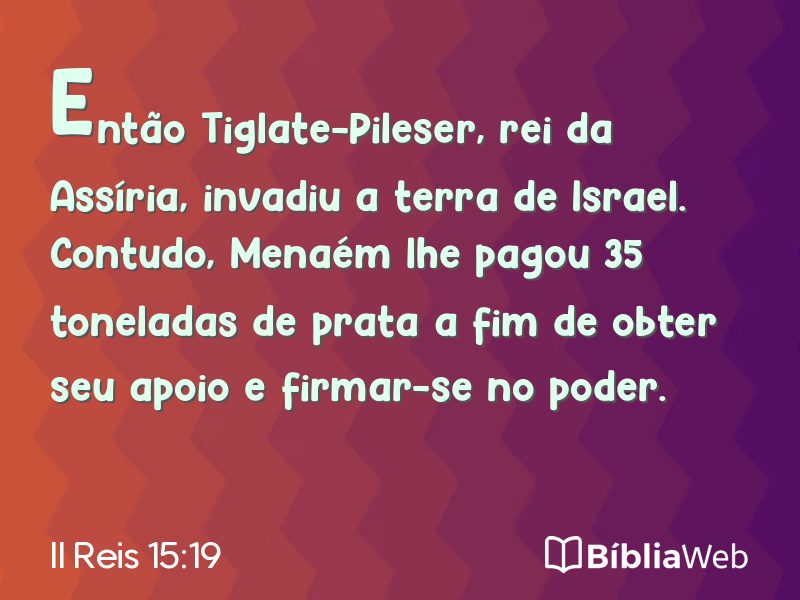 II Reis 15:19 em imagem para compartilhar