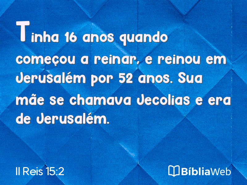 II Reis 15:2 em imagem para compartilhar