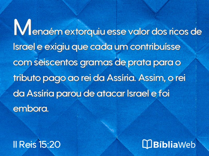 II Reis 15:20 em imagem para compartilhar