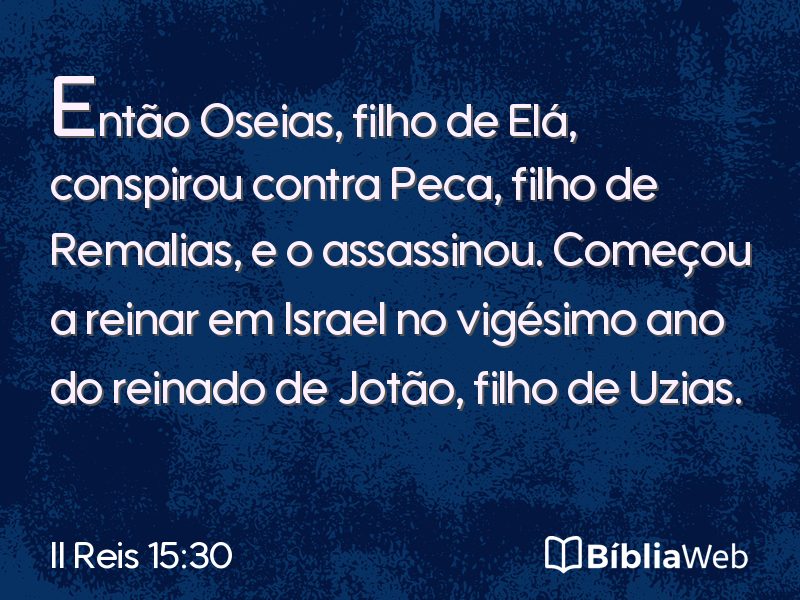 II Reis 15:30 em imagem para compartilhar