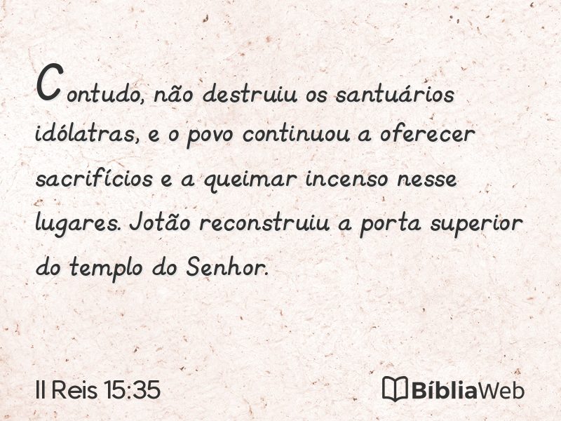 II Reis 15:35 em imagem para compartilhar