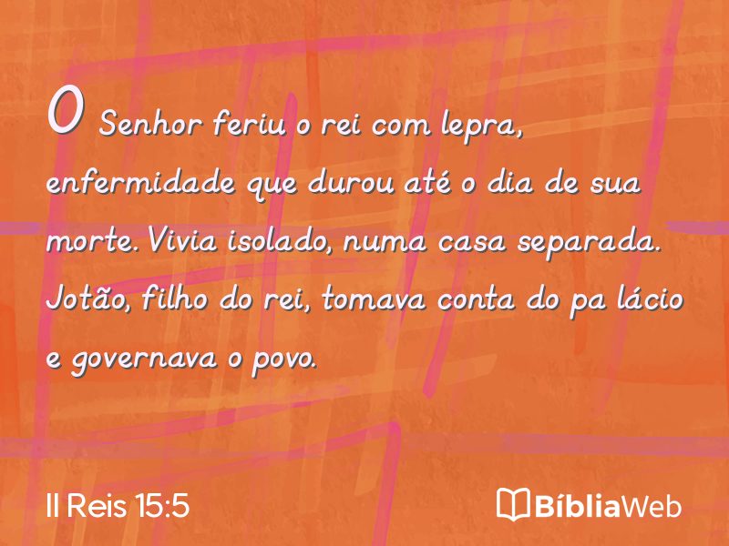II Reis 15:5 em imagem para compartilhar