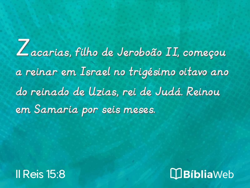 II Reis 15:8 em imagem para compartilhar