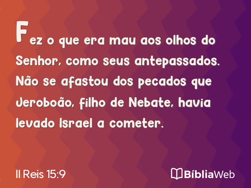 II Reis 15:9 em imagem para compartilhar