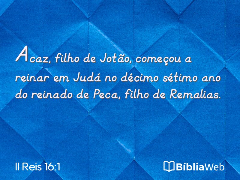 II Reis 16:1 em imagem para compartilhar