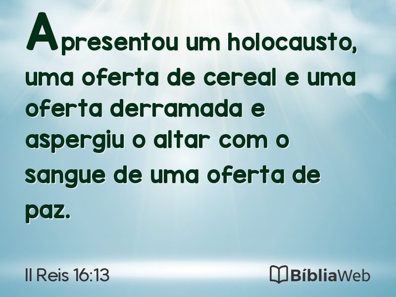 II Reis 16:13 em imagem para compartilhar