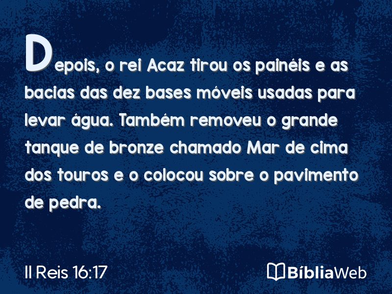 II Reis 16:17 em imagem para compartilhar