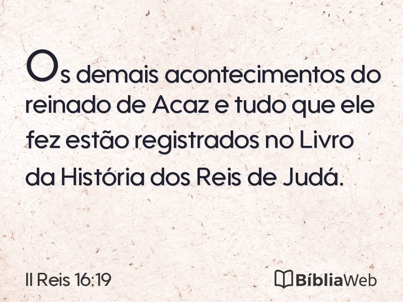 II Reis 16:19 em imagem para compartilhar