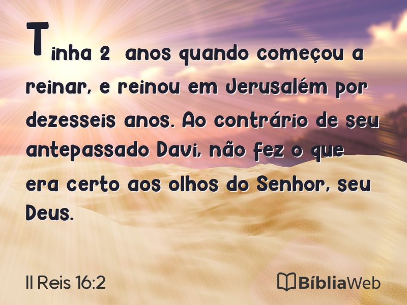 II Reis 16:2 em imagem para compartilhar
