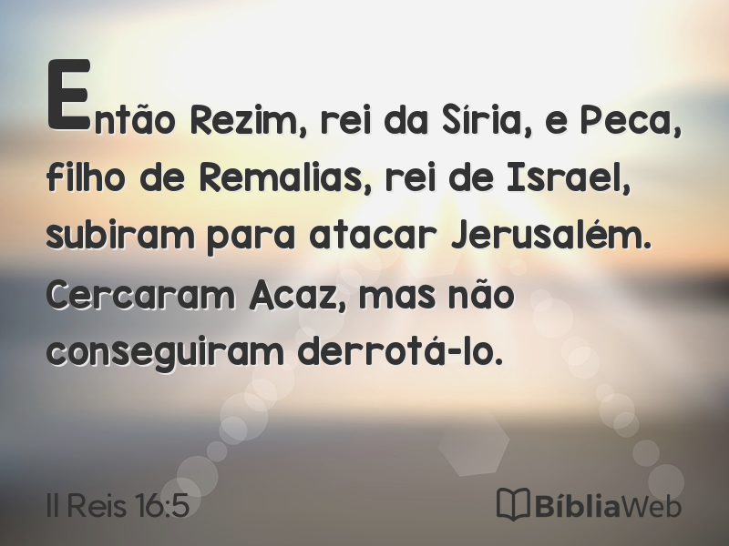 II Reis 16:5 em imagem para compartilhar