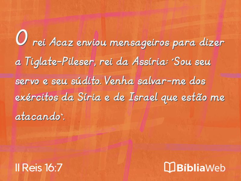 II Reis 16:7 em imagem para compartilhar