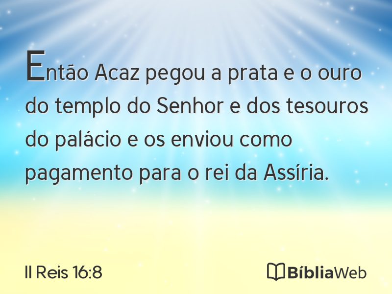 II Reis 16:8 em imagem para compartilhar