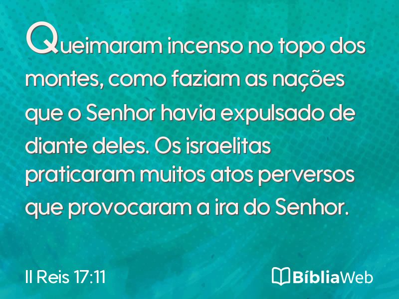 II Reis 17:11 em imagem para compartilhar