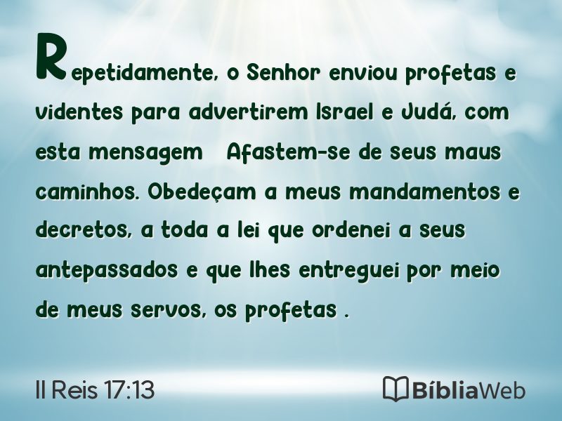 II Reis 17:13 em imagem para compartilhar