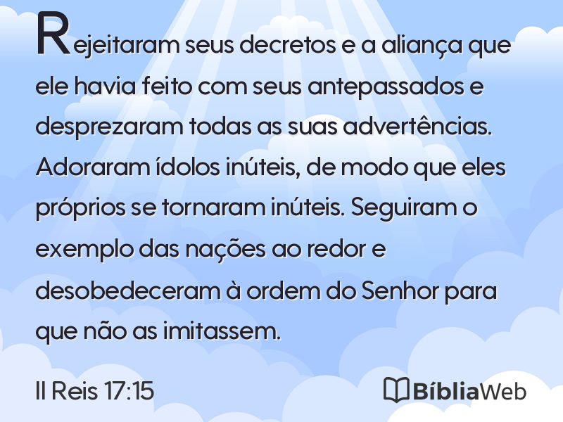 II Reis 17:15 em imagem para compartilhar