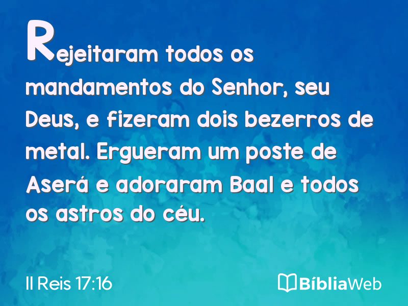 II Reis 17:16 em imagem para compartilhar