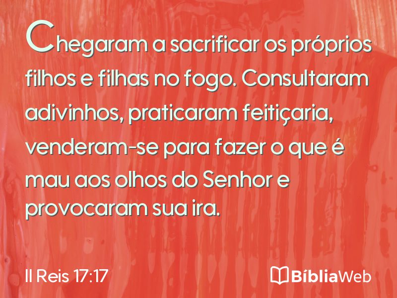 II Reis 17:17 em imagem para compartilhar