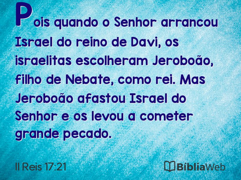 II Reis 17:21 em imagem para compartilhar