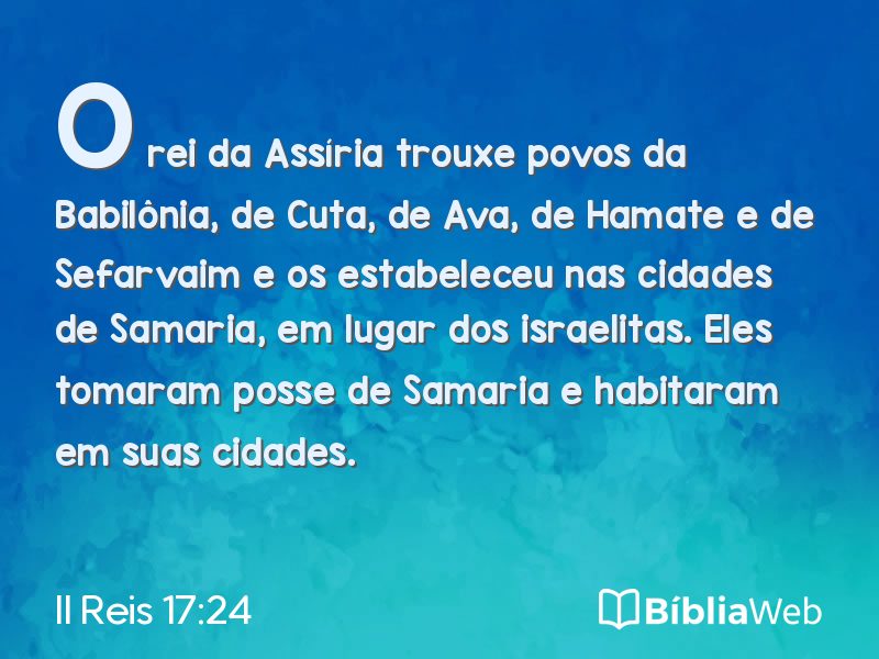 II Reis 17:24 em imagem para compartilhar