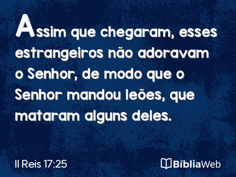 II Reis 17:25 em imagem para compartilhar