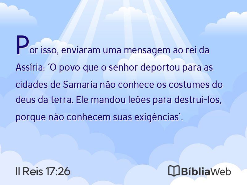 II Reis 17:26 em imagem para compartilhar