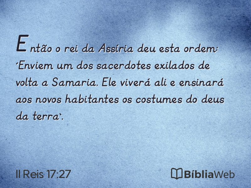 II Reis 17:27 em imagem para compartilhar