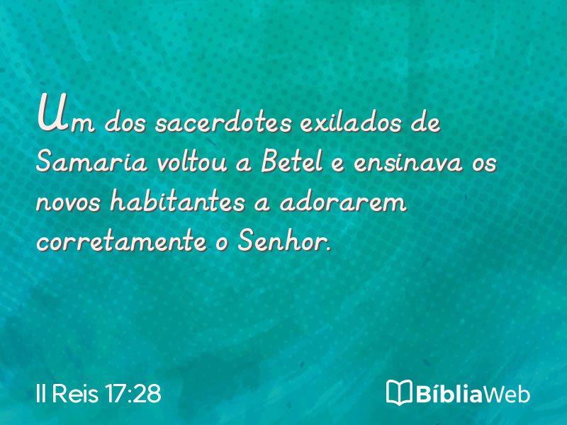 II Reis 17:28 em imagem para compartilhar