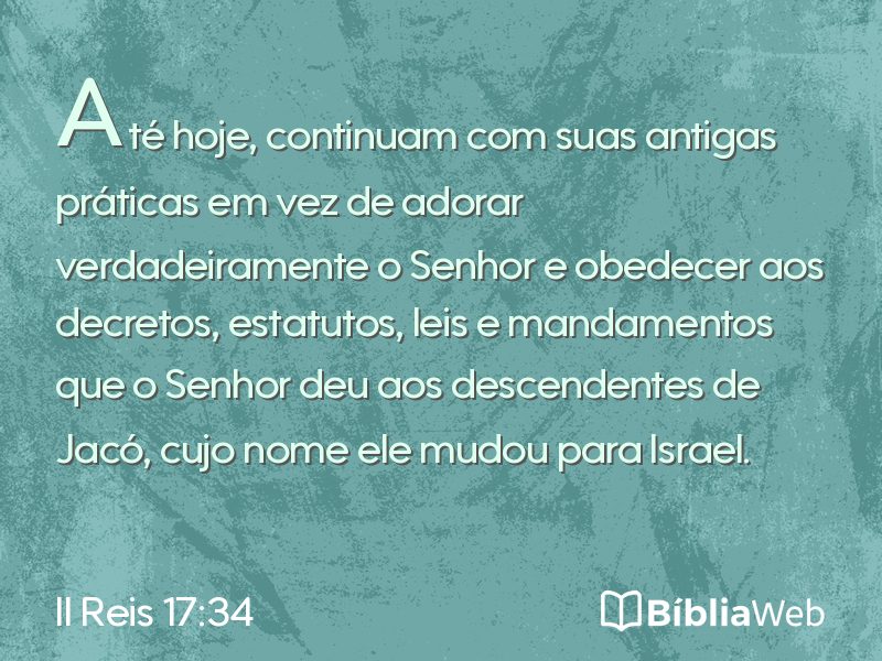 II Reis 17:34 em imagem para compartilhar