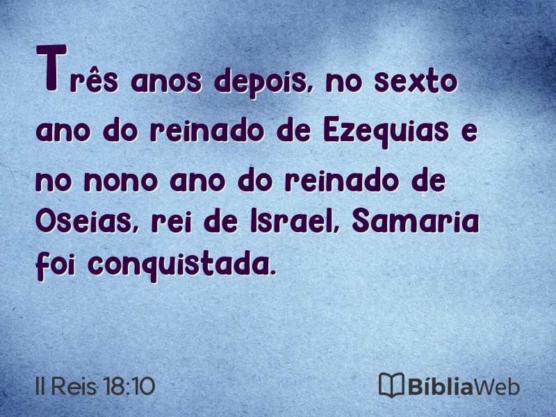 II Reis 18:10 em imagem para compartilhar