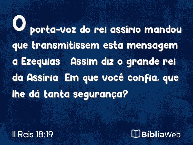 II Reis 18:19 em imagem para compartilhar