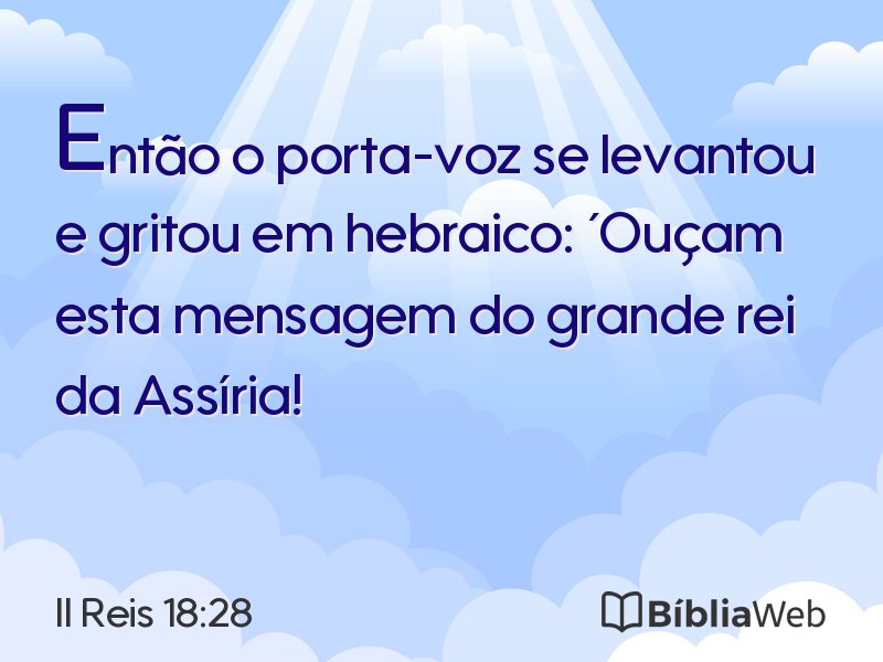 II Reis 18:28 em imagem para compartilhar