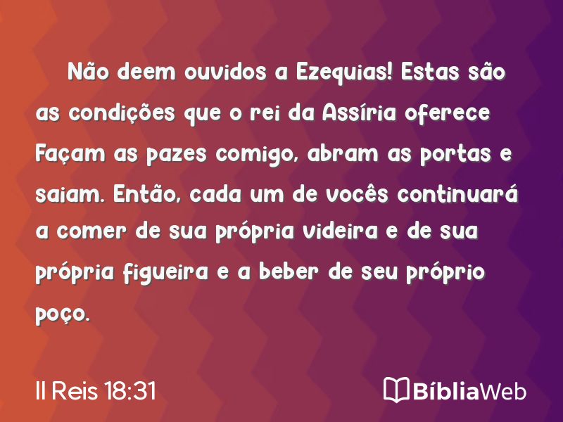 II Reis 18:31 em imagem para compartilhar