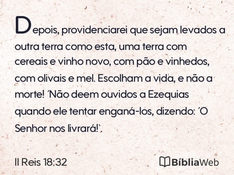 II Reis 18:32 em imagem para compartilhar