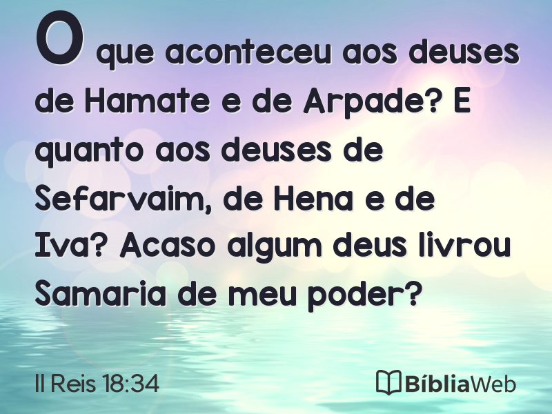 II Reis 18:34 em imagem para compartilhar
