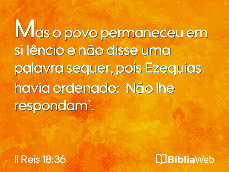II Reis 18:36 em imagem para compartilhar
