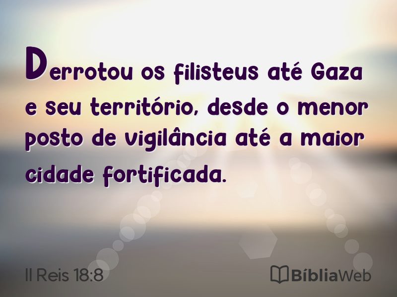 II Reis 18:8 em imagem para compartilhar